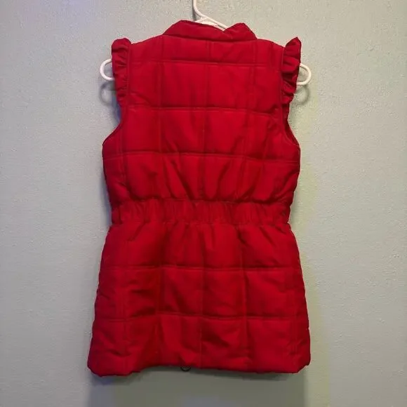 Tulle Women’s Red Cinched Waisted Quilted Vest Size Small - Picture 10 of 12